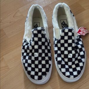 Vans Black and White Checkerboard Slippers